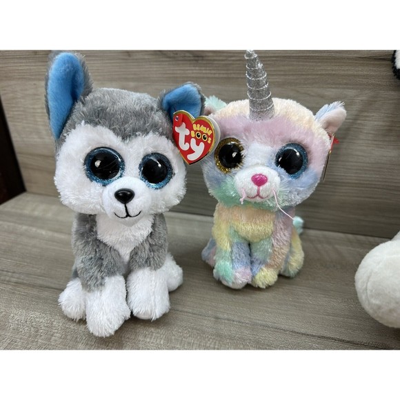 5 Beanie Boos Lot.  4 w Tags 1 w/o Tags. Tundra Heather Chewey Atlas Slush - Picture 3 of 5